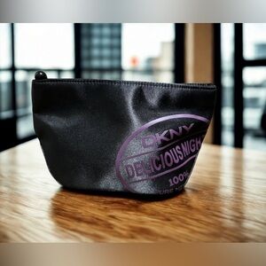 DKNY Black and Purple Cosmetic Pouch